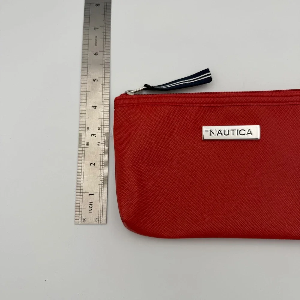 Nautica Cosmetic Bag Set Womens OS Red Excellent Synthetic